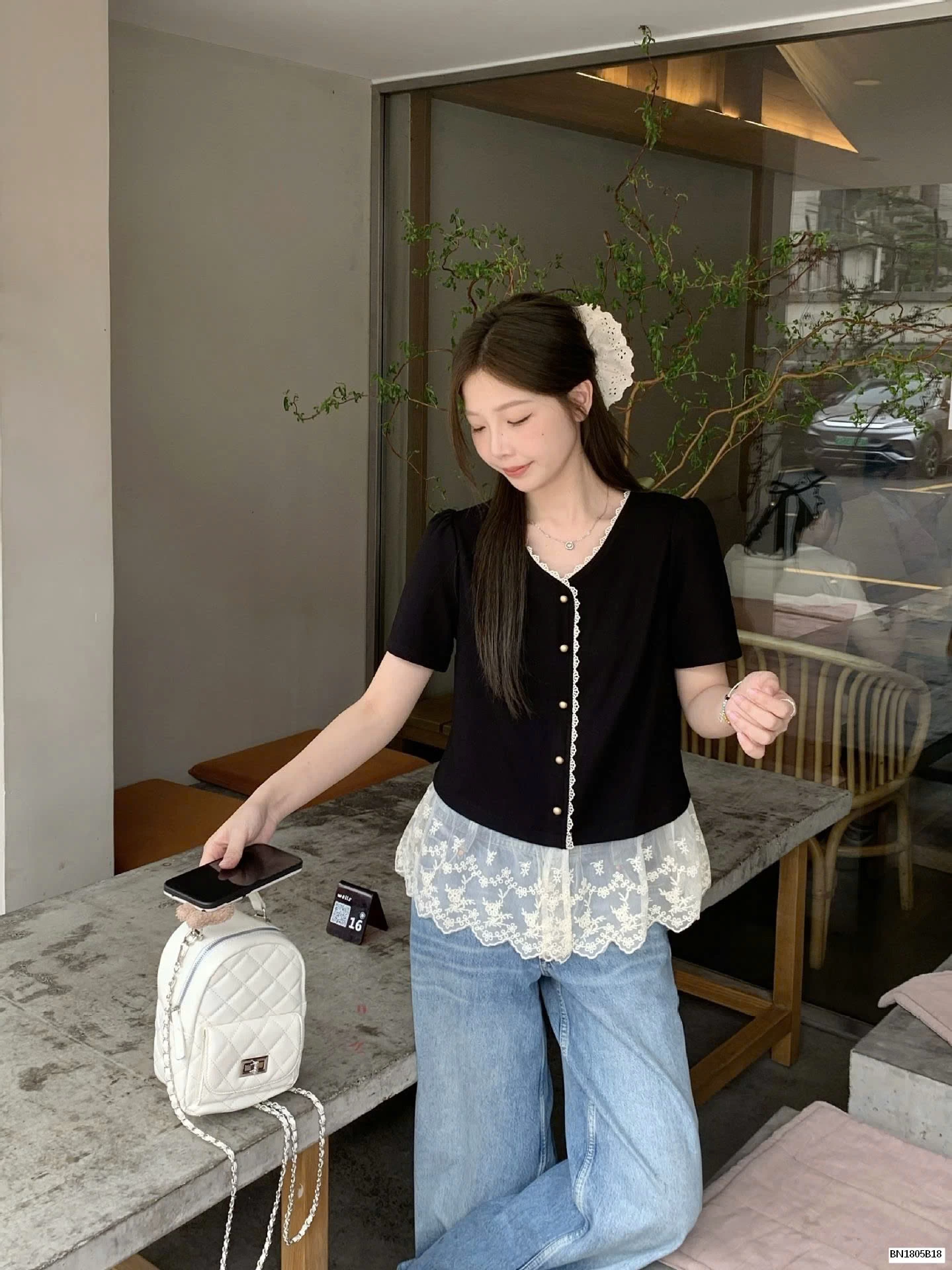 ÁO SƠ MI MIX REN TIỂU THƯ