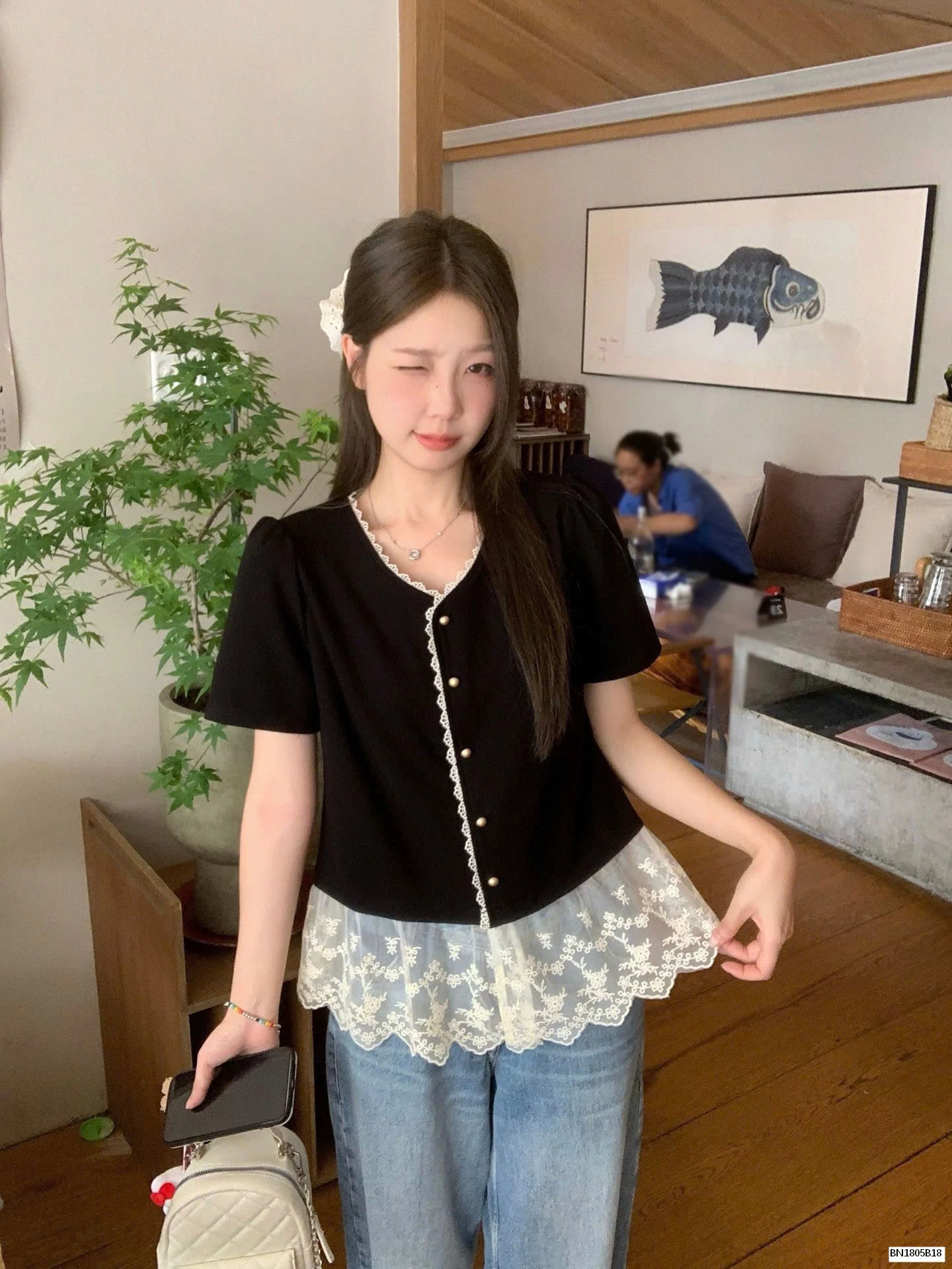 ÁO SƠ MI MIX REN TIỂU THƯ