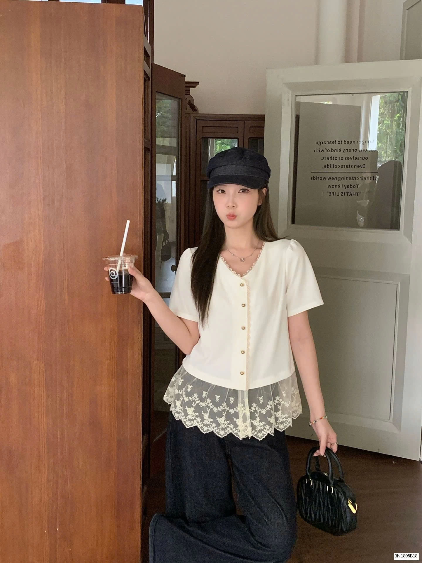 ÁO SƠ MI MIX REN TIỂU THƯ