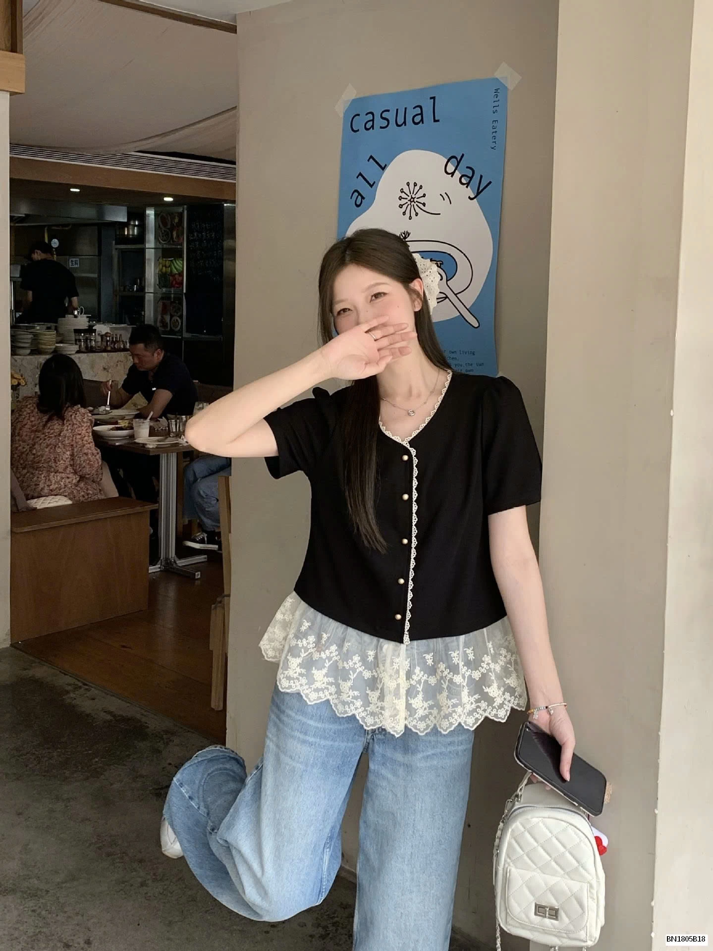 ÁO SƠ MI MIX REN TIỂU THƯ