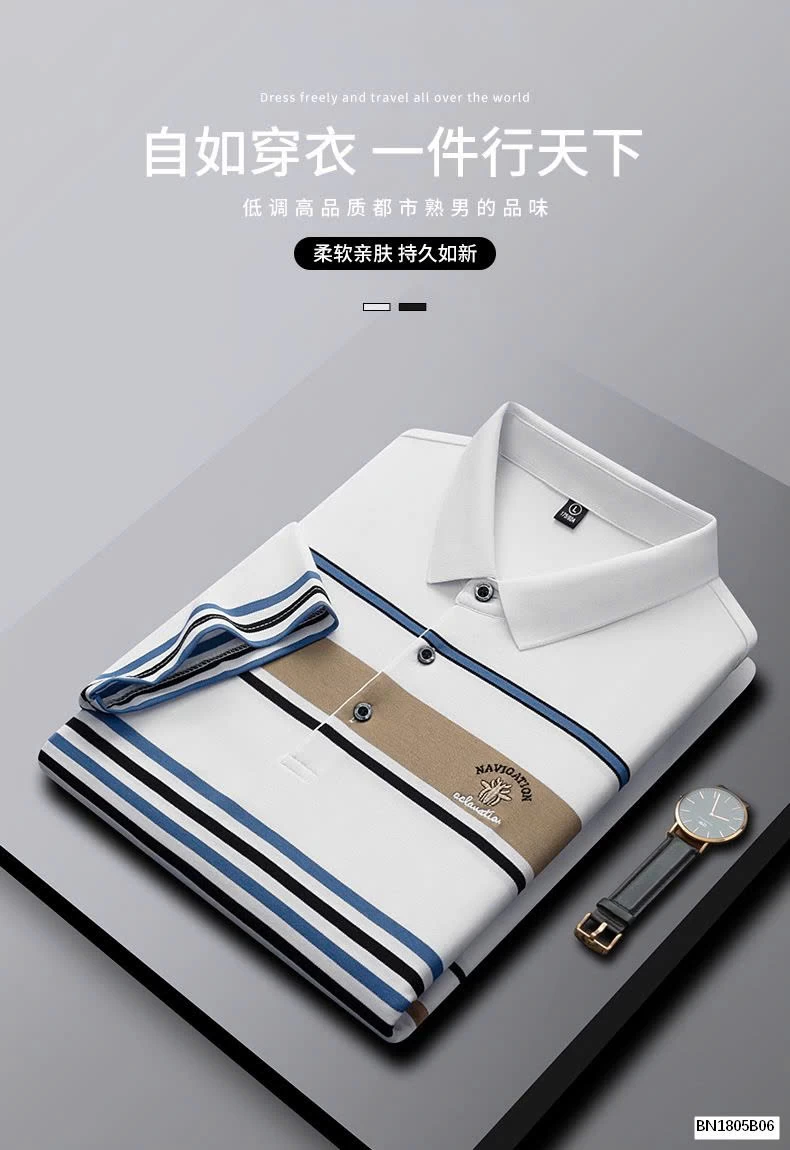 ÁO POLO NAM PHỐI KẺ NGANG