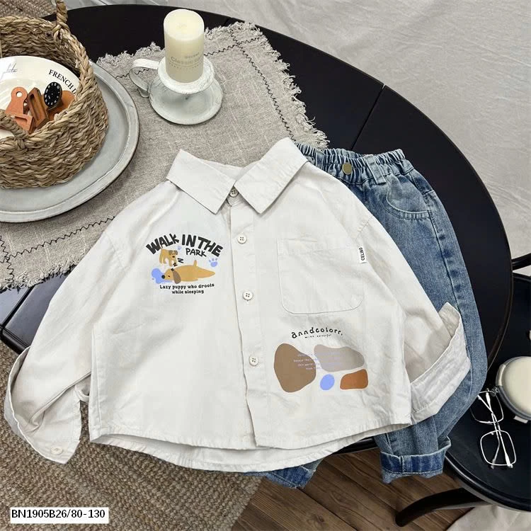 ÁO SƠ MI DÀI TAY IN HÌNH