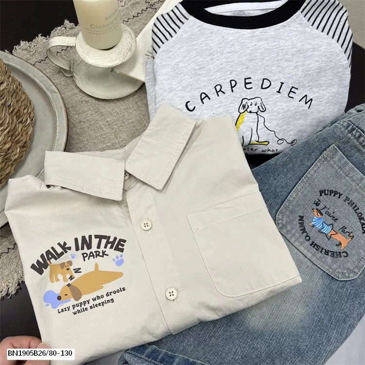 ÁO SƠ MI DÀI TAY IN HÌNH