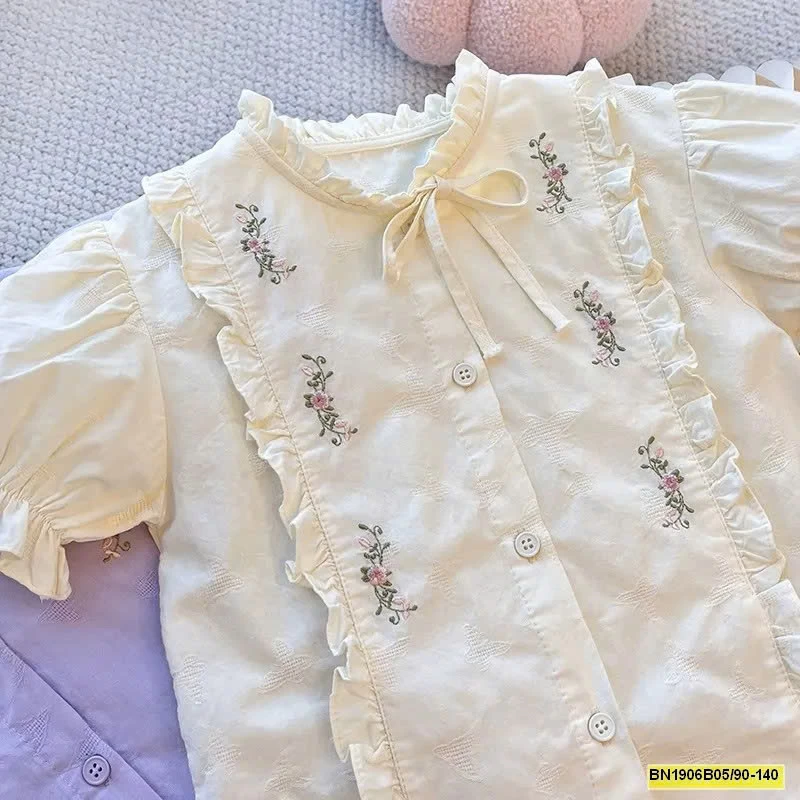 ÁO SƠ MI HOA NGẮN TAY CHO BÉ