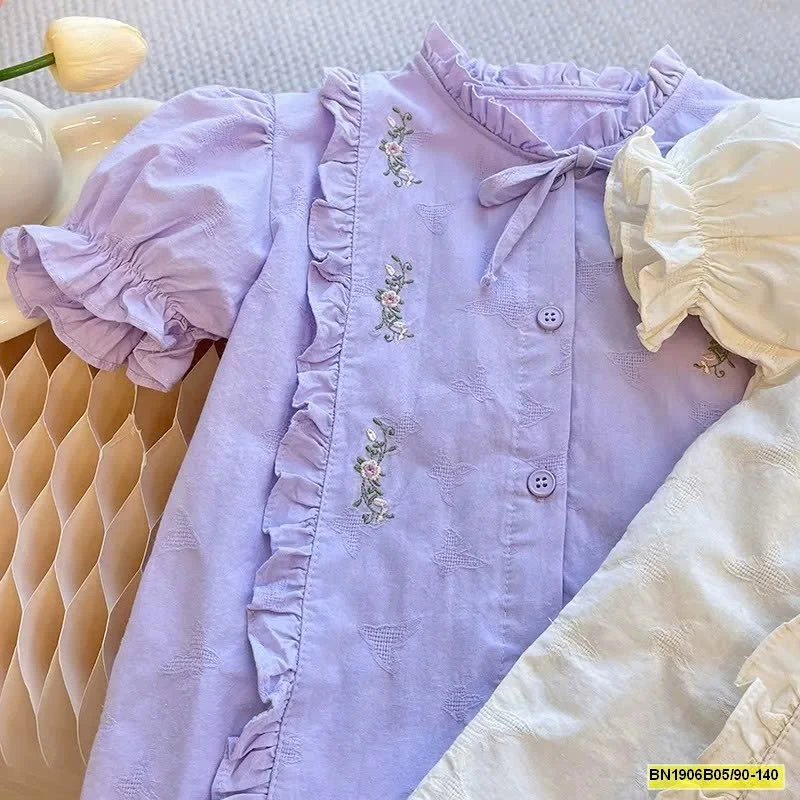 ÁO SƠ MI HOA NGẮN TAY CHO BÉ