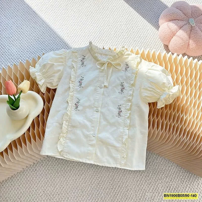 ÁO SƠ MI HOA NGẮN TAY CHO BÉ