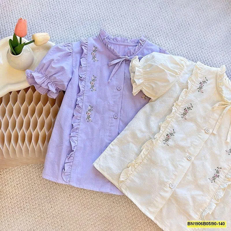 ÁO SƠ MI HOA NGẮN TAY CHO BÉ