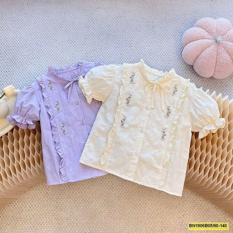 ÁO SƠ MI HOA NGẮN TAY CHO BÉ