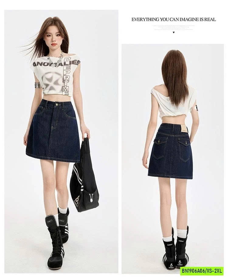 CHÂN VÁY DENIM CHỮ A CAO CẤP