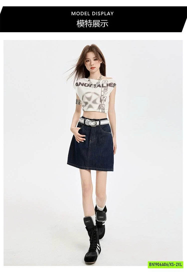 CHÂN VÁY DENIM CHỮ A CAO CẤP