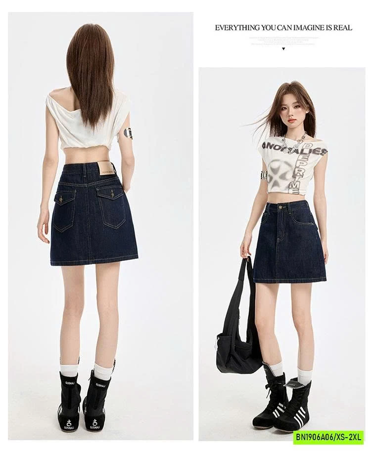 CHÂN VÁY DENIM CHỮ A CAO CẤP