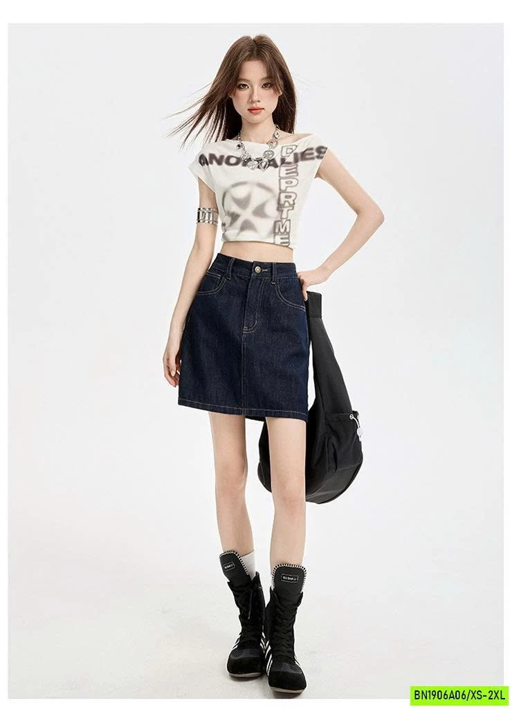 CHÂN VÁY DENIM CHỮ A CAO CẤP