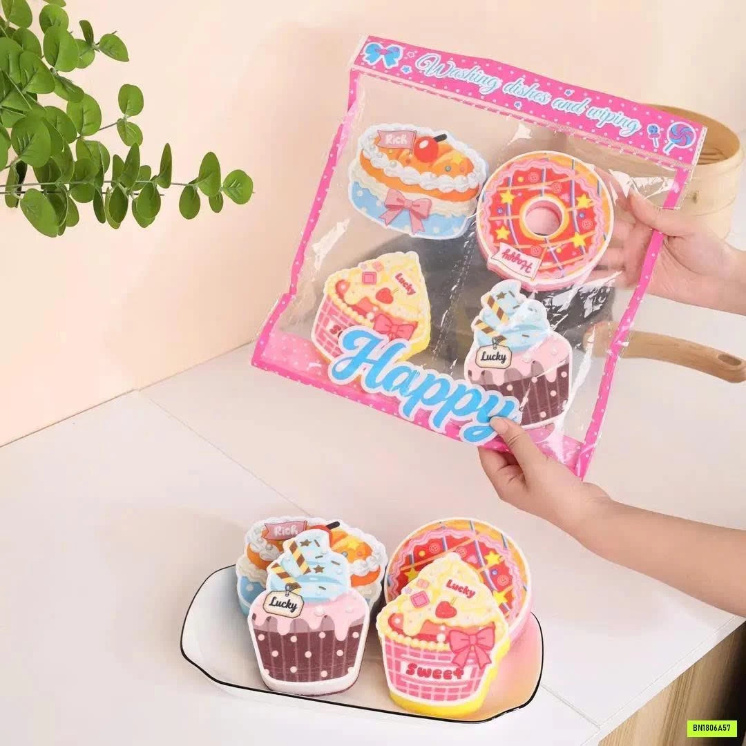 COMBO 4 MIẾNG BỌT BIỂN RỬA BÁT BÁNH NGỌT