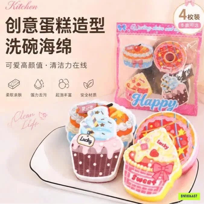 COMBO 4 MIẾNG BỌT BIỂN RỬA BÁT BÁNH NGỌT