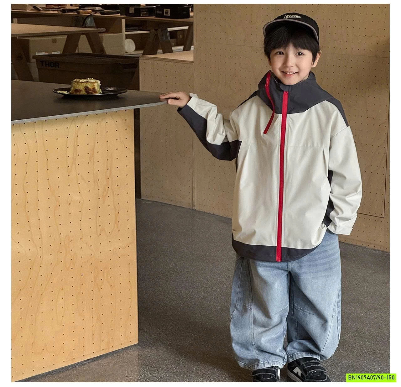 JEANS SUÔNG BẠC MÀU GÂN CHÉO AQ5030