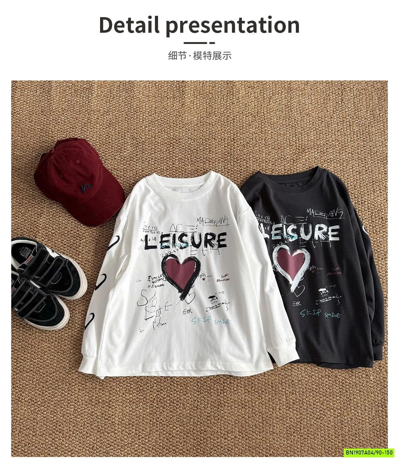 ÁO THUN MỎNG IN TRÁI TIM AQ5018