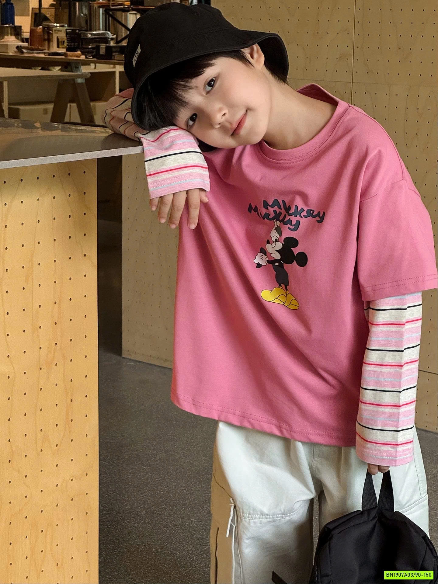 ÁO THUN GIẢ 2 LỚP TAY KẺ MCKEY AQ5007