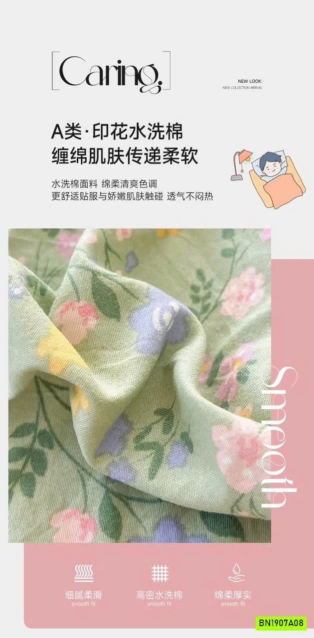 GA GIƯỜNG COTTON HỌA TIẾT XINH XẮN