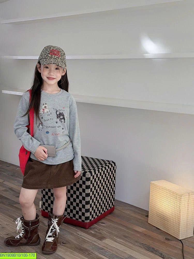 ÁO THUN DÀI TAY IN MÈO AMBB 26E071