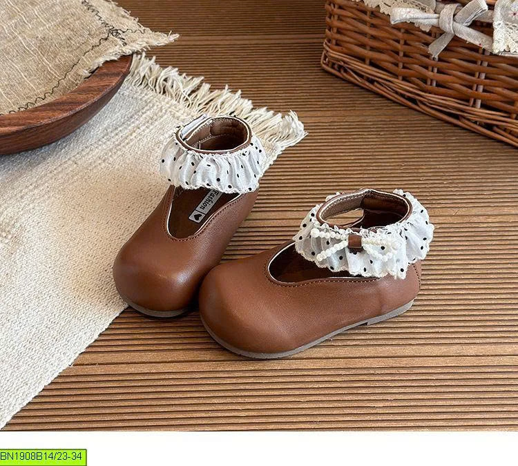 BOOT CỔ NGẮN PHỐI NƠ CHẤM BI