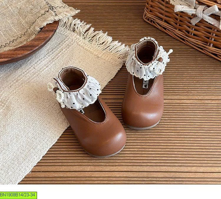 BOOT CỔ NGẮN PHỐI NƠ CHẤM BI