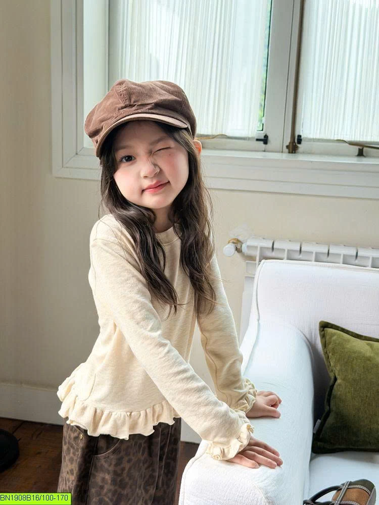 ÁO THUN DÀI TAY VIỀN BÈO AMBB 26E062