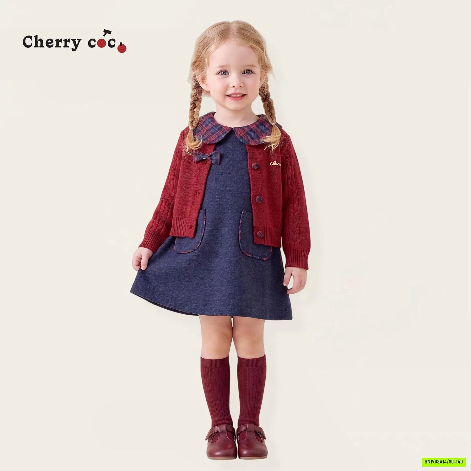 SÉT VÁY MIX CARDIGAN ĐỎ CHERRYCOCO