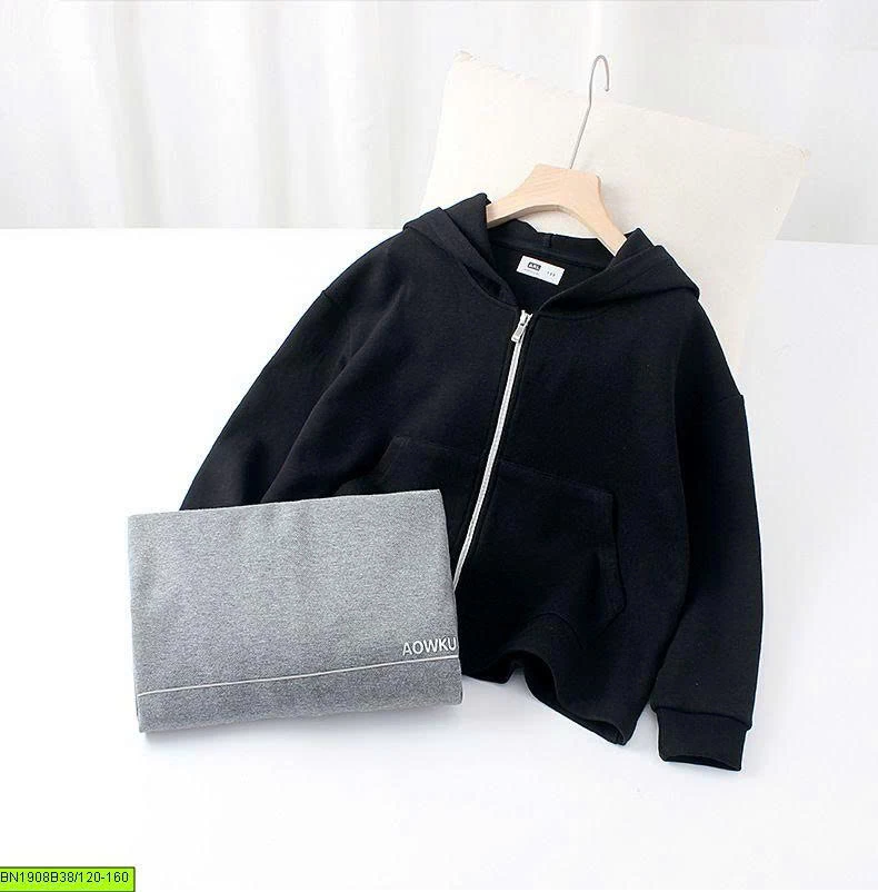 ÁO KHOÁC NỈ KÉO KHÓA CÓ MŨ
