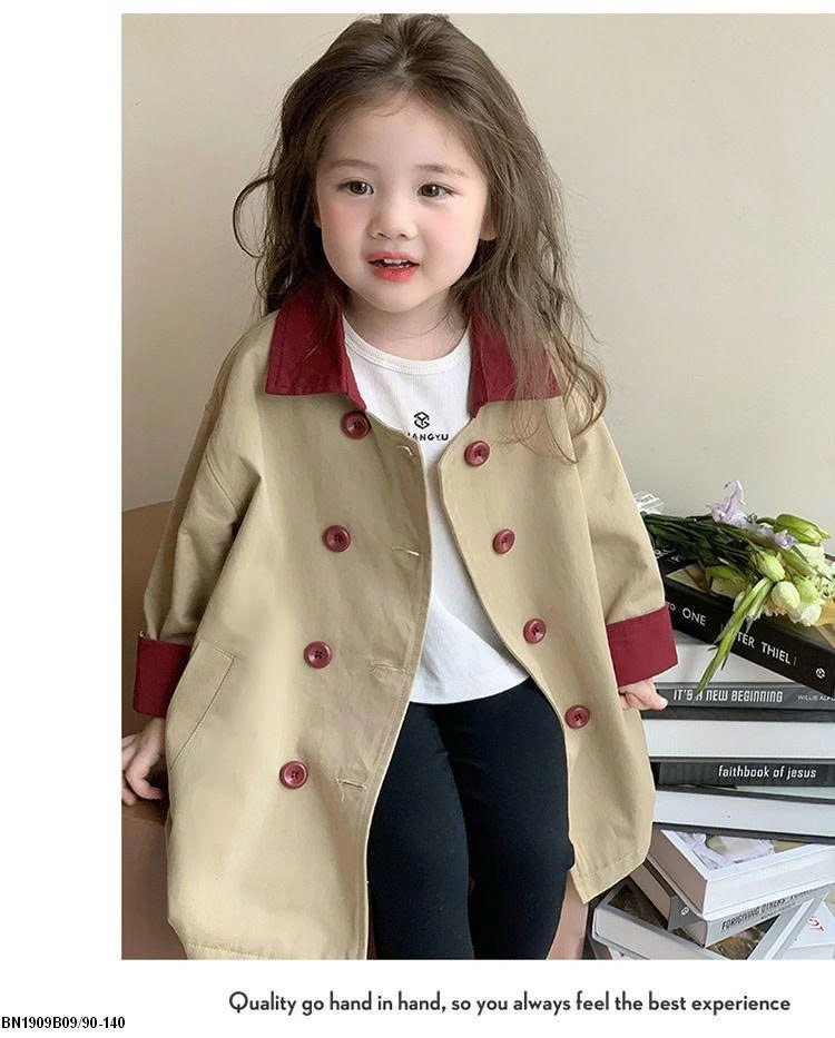 ÁO MĂNG TÔ CỔ ĐỎ