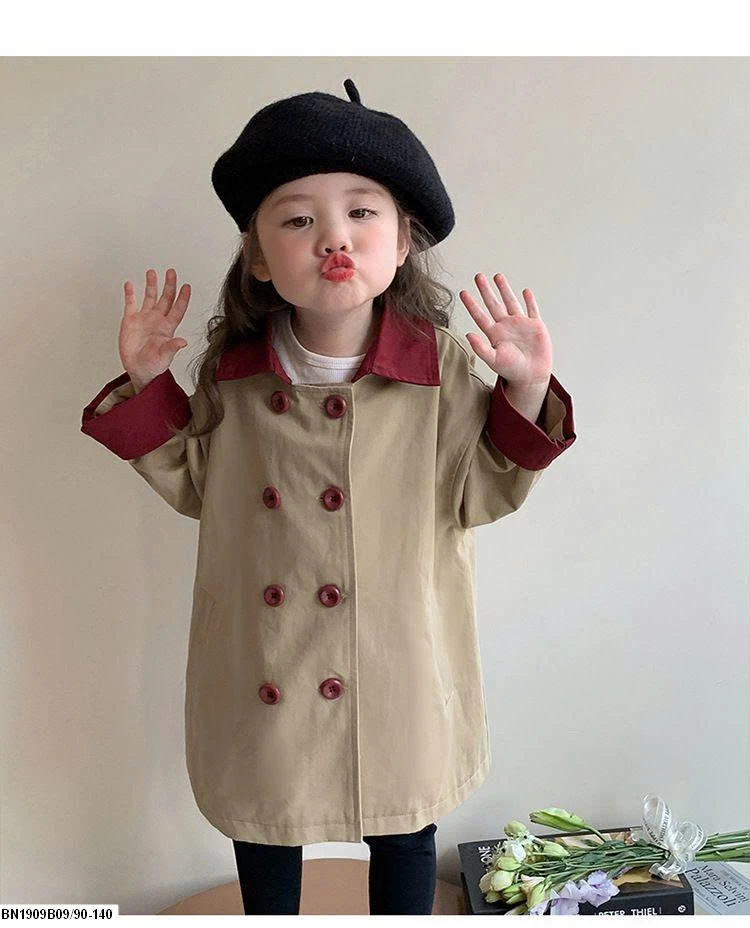 ÁO MĂNG TÔ CỔ ĐỎ