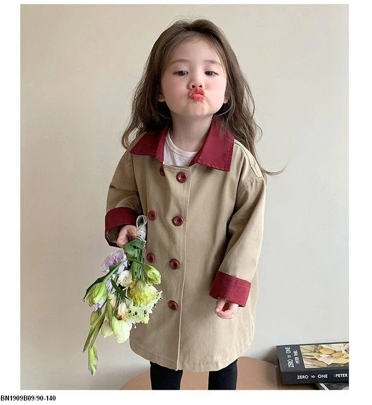 ÁO MĂNG TÔ CỔ ĐỎ