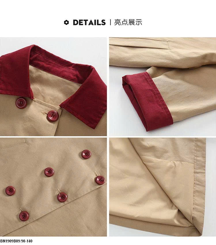 ÁO MĂNG TÔ CỔ ĐỎ