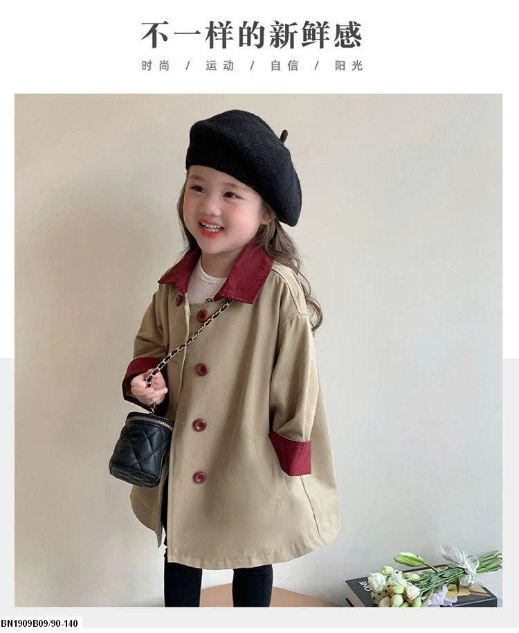 ÁO MĂNG TÔ CỔ ĐỎ