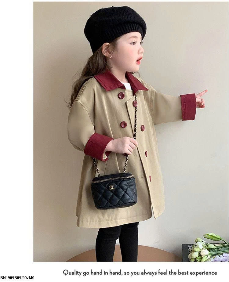 ÁO MĂNG TÔ CỔ ĐỎ