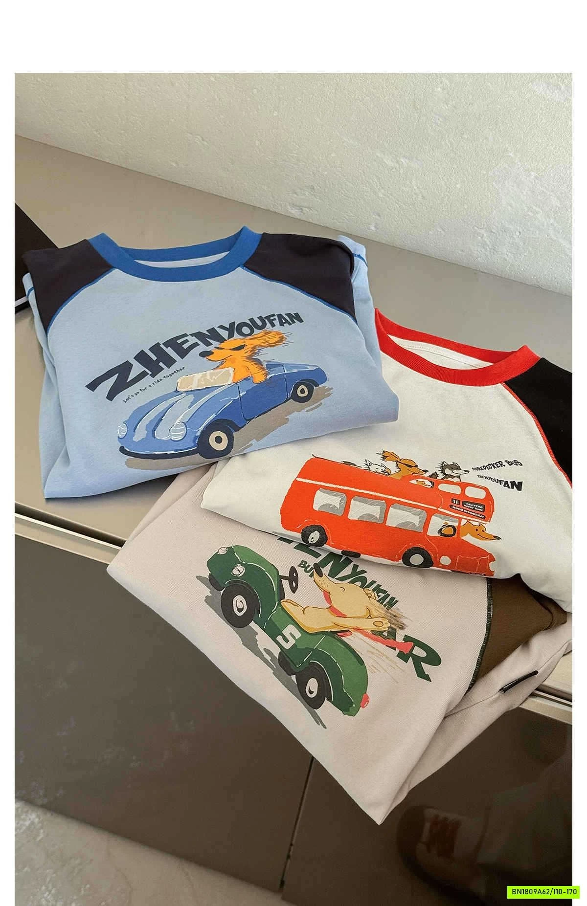 ÁO THUN Ô TÔ PHỐI MÀU TAY