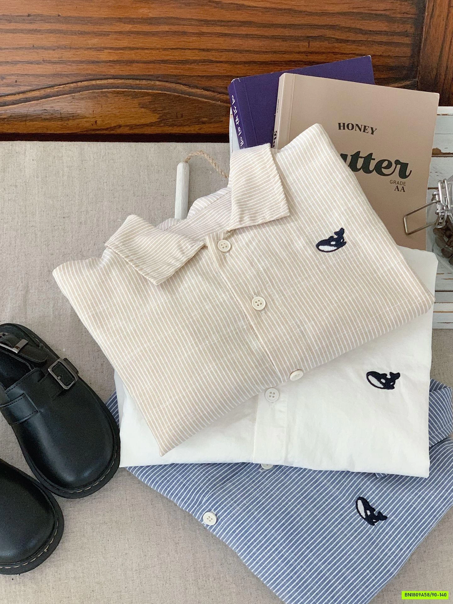 SƠ MI DÀI TAY LOGO CÁ HEO