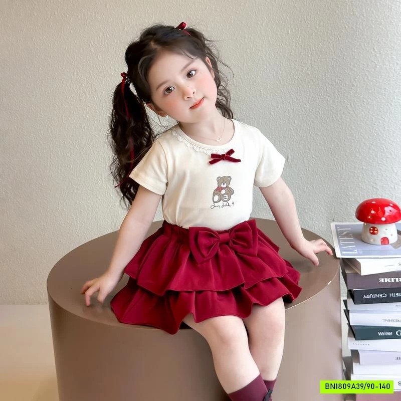 SÉT ÁO GẤU MIX CV ĐỎ