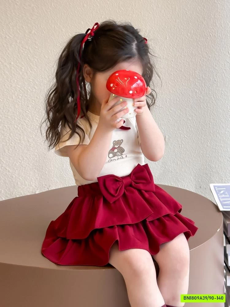 SÉT ÁO GẤU MIX CV ĐỎ