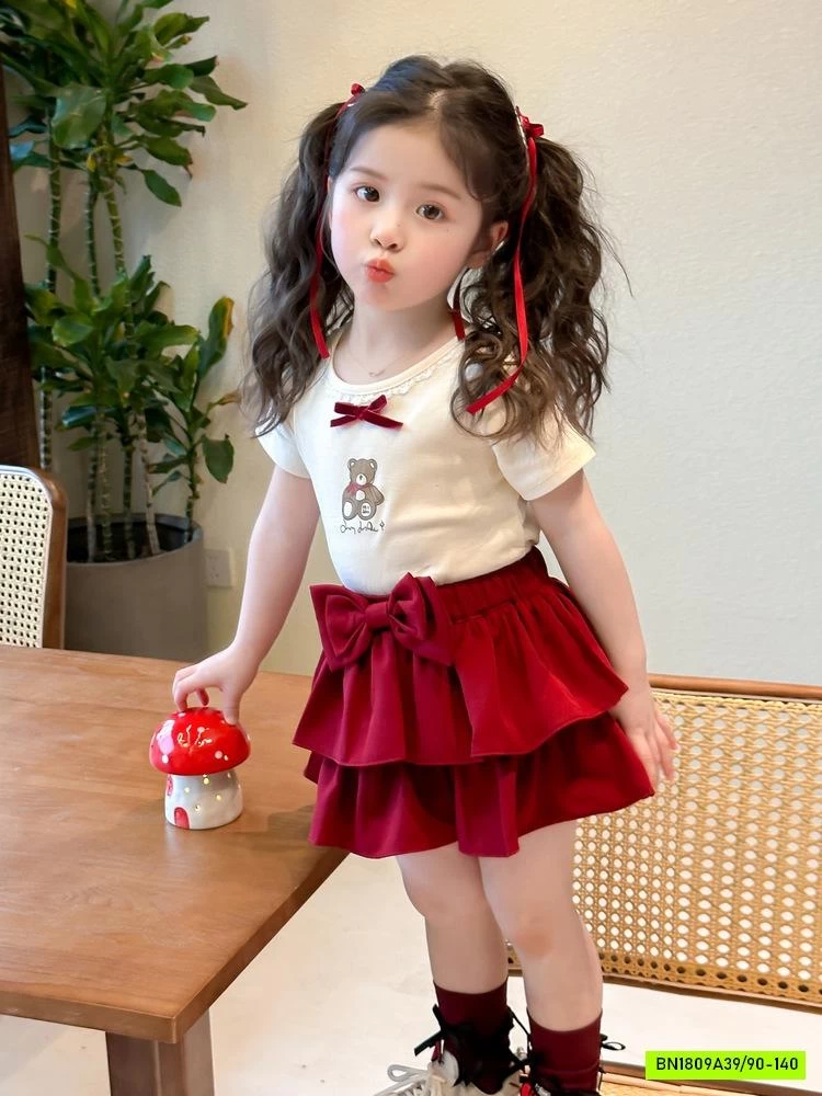 SÉT ÁO GẤU MIX CV ĐỎ