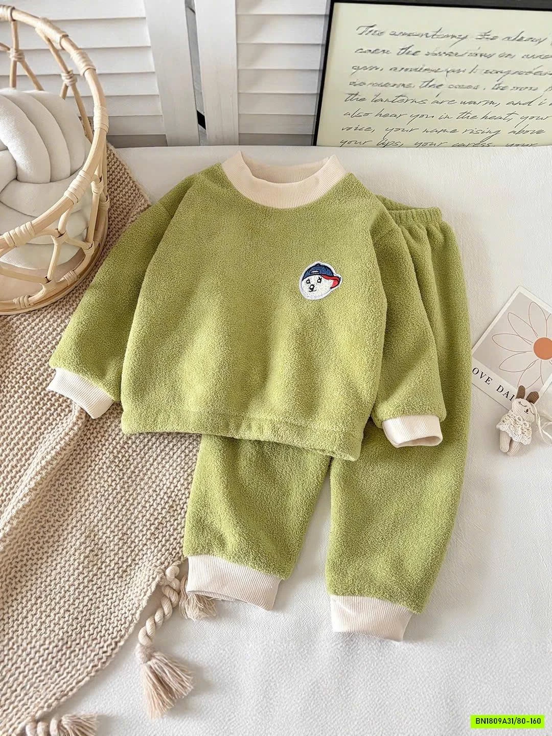 BỘ NỈ LÔNG GẤU CHO BÉ