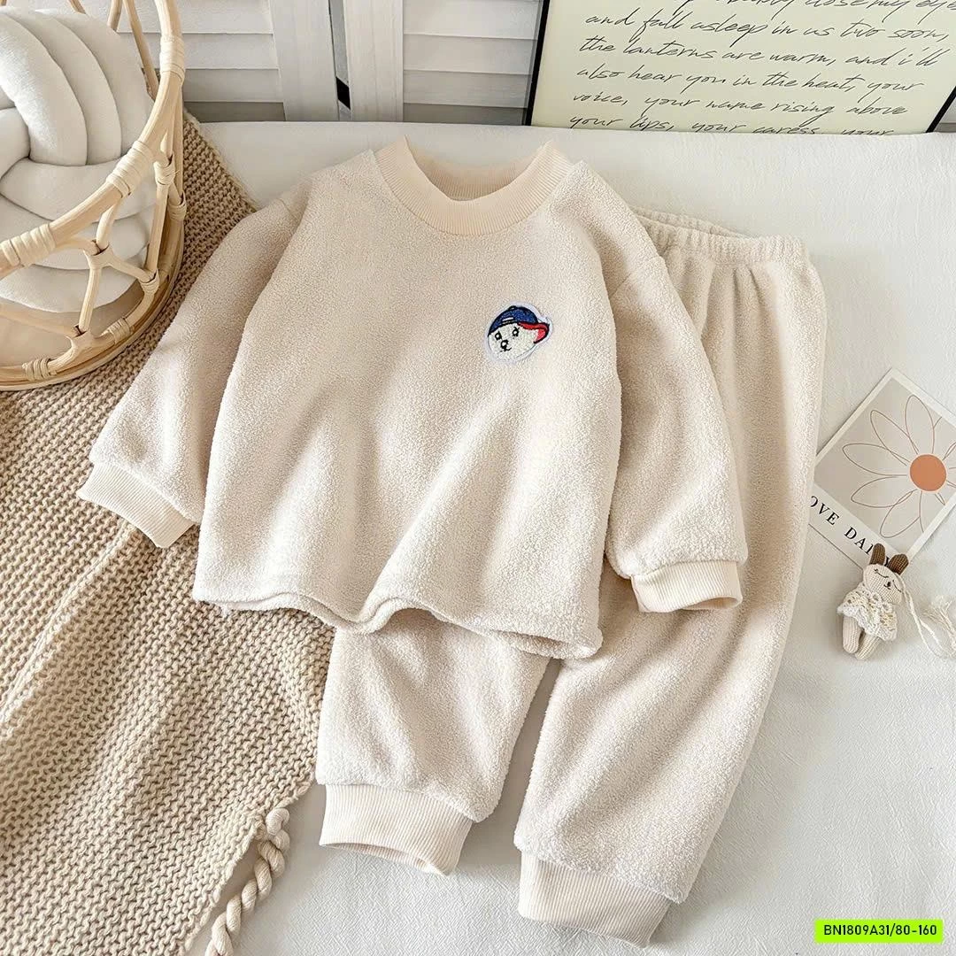 BỘ NỈ LÔNG GẤU CHO BÉ