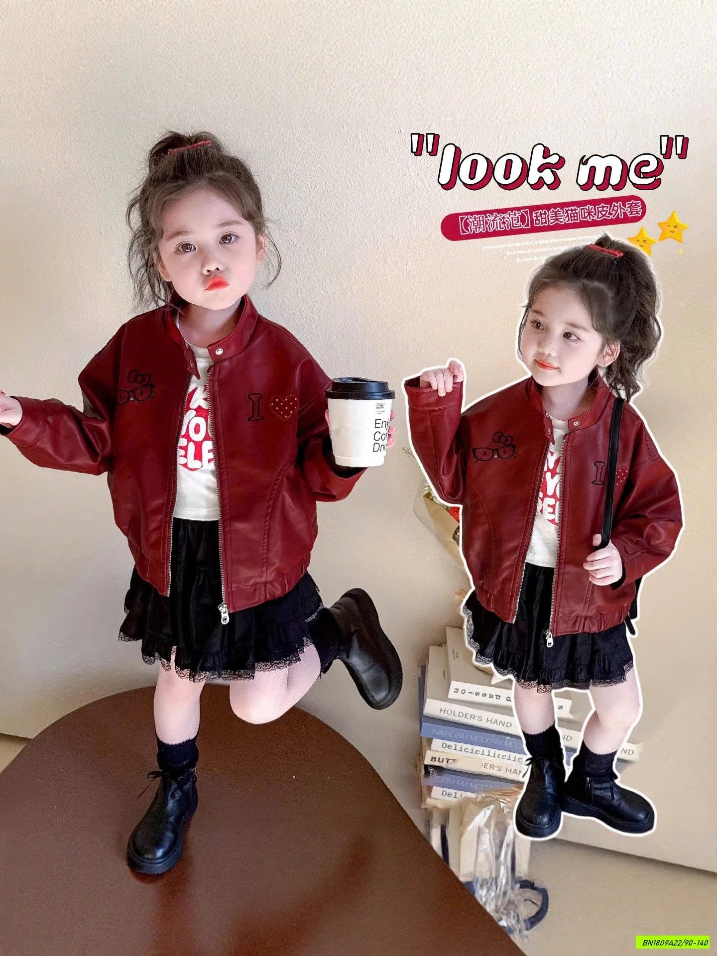 KHOÁC DA KITTY ĐỎ