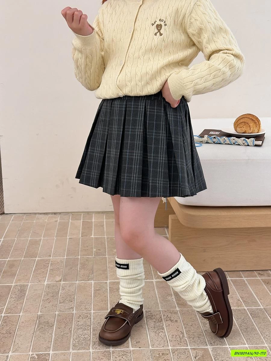 CHÂN VÁY XẾP LY CARO 25G059 AMBB