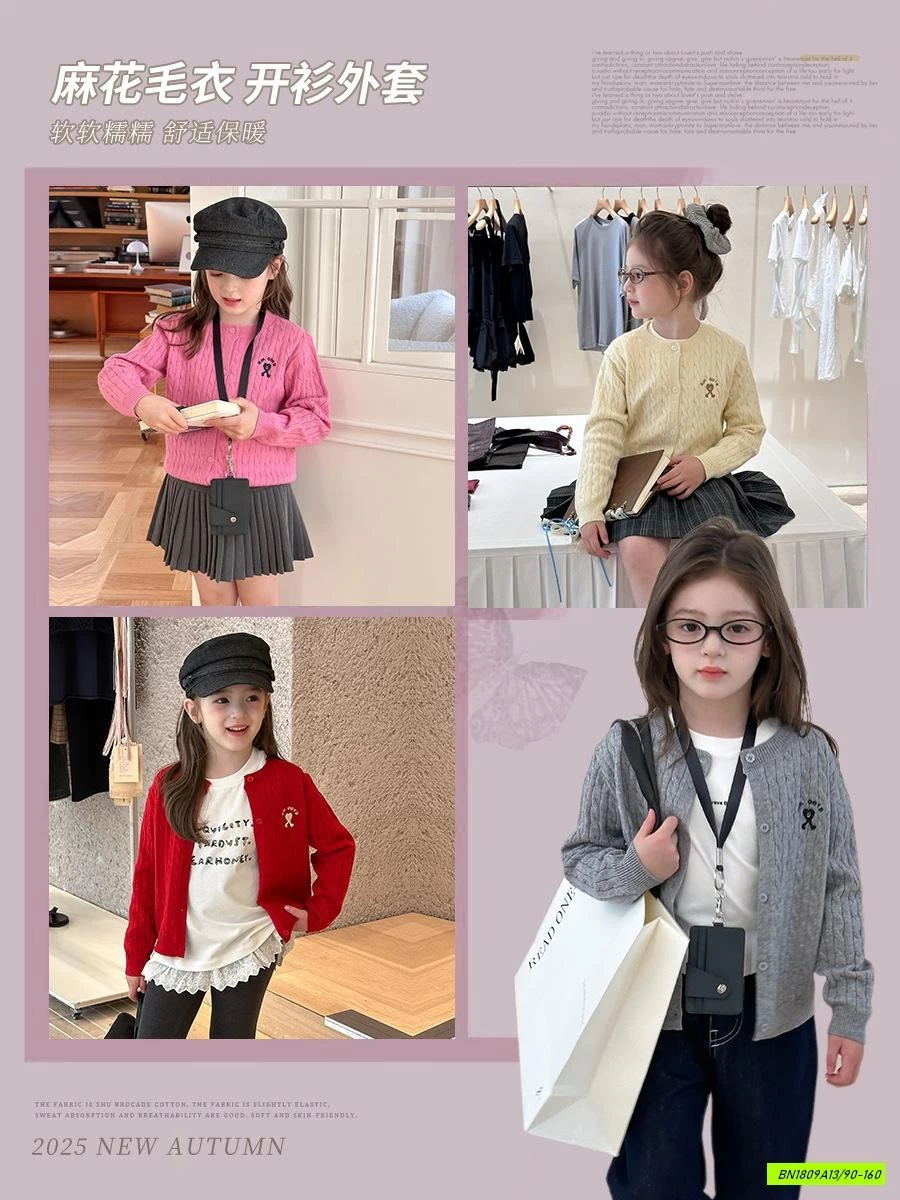 CARDIGAN LEN VẶN THỪNG 25G096 AMBB