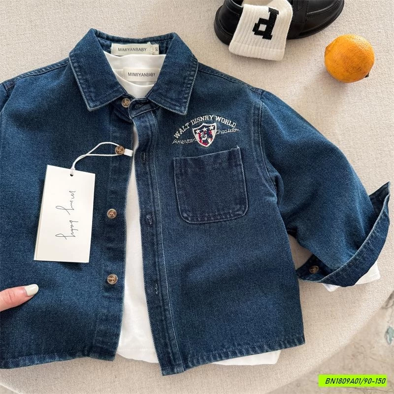 KHOÁC SƠ MI DENIM THÊU GẤU MMY