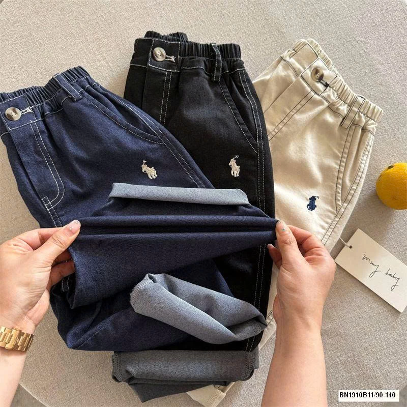 QUẦN BAGGY CHỈ NỔI LOGO NGỰA MMY