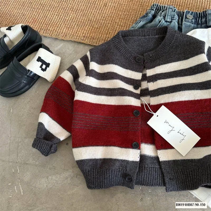 ÁO LEN KẺ PHỐI ĐỎ MMY 7815