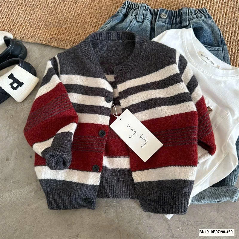 ÁO LEN KẺ PHỐI ĐỎ MMY 7815