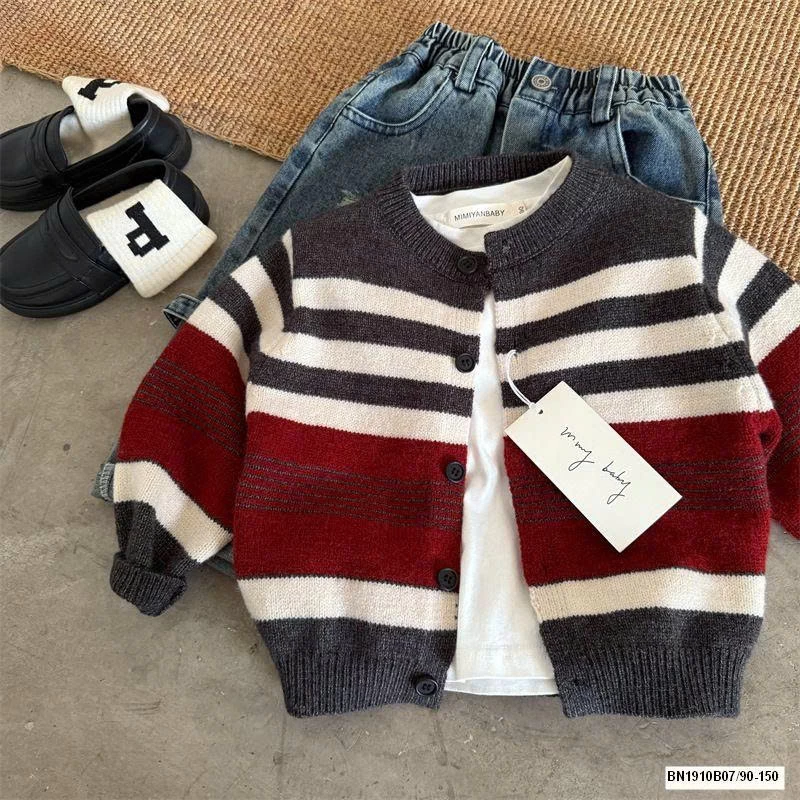 ÁO LEN KẺ PHỐI ĐỎ MMY 7815