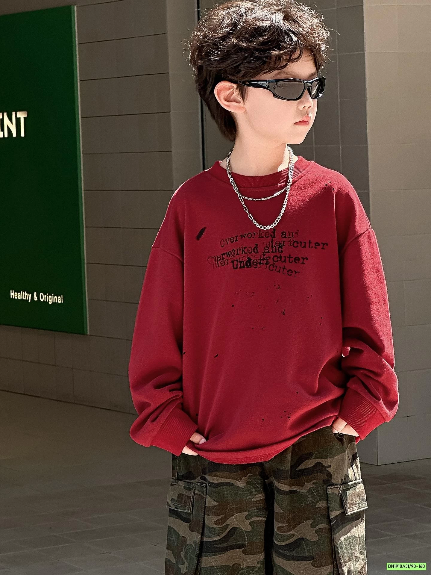 ÁO NỈ ĐỎ IN CHỮ ĐEN